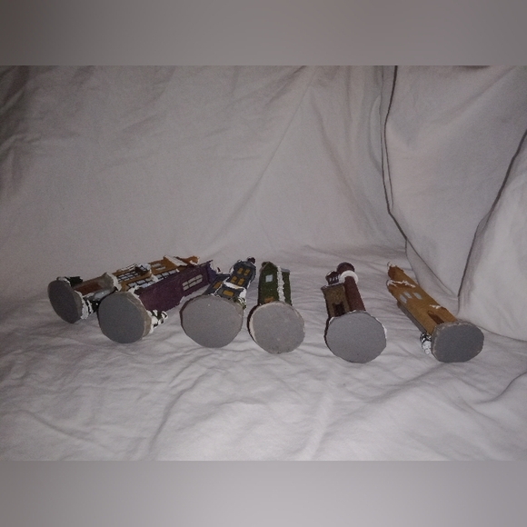 Christmas Village Pencil Townhouses Decor 6" Tall - Picture 8 of 8